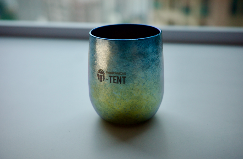 Anodizing Titanium Goose Egg Mug - Blue to Yellow