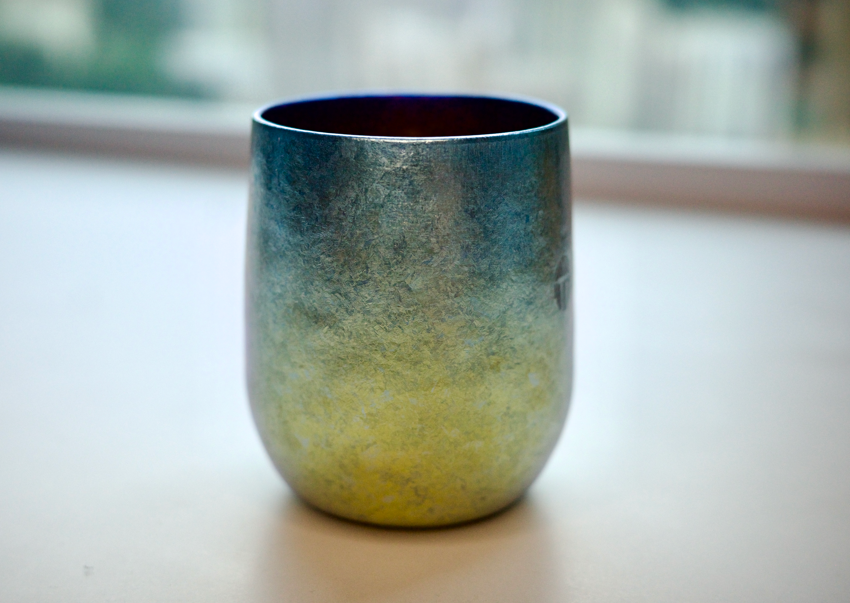 Anodizing Titanium Goose Egg Mug - Blue to Yellow