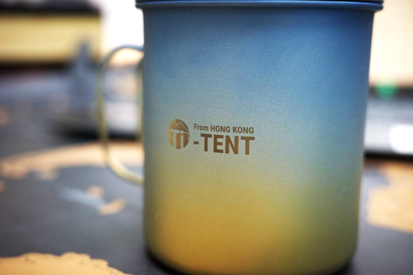 Ti TENT Anodized Titanium Single Mug 420ml - Sunshine