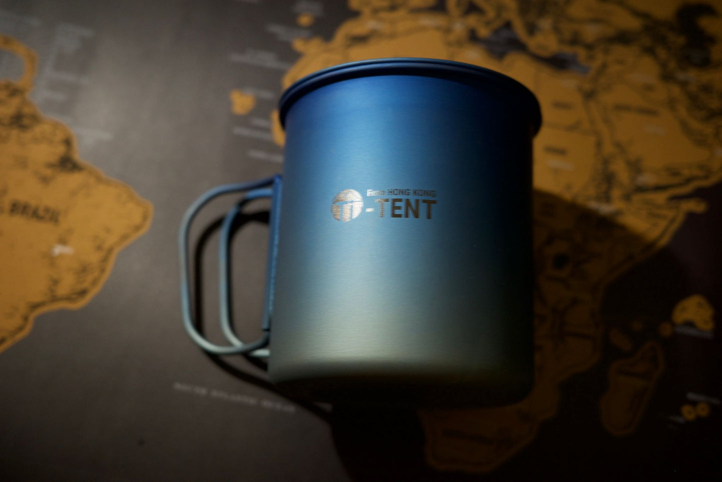 Ti TENT Anodized Titanium Single Mug 420ml -Fading Blue