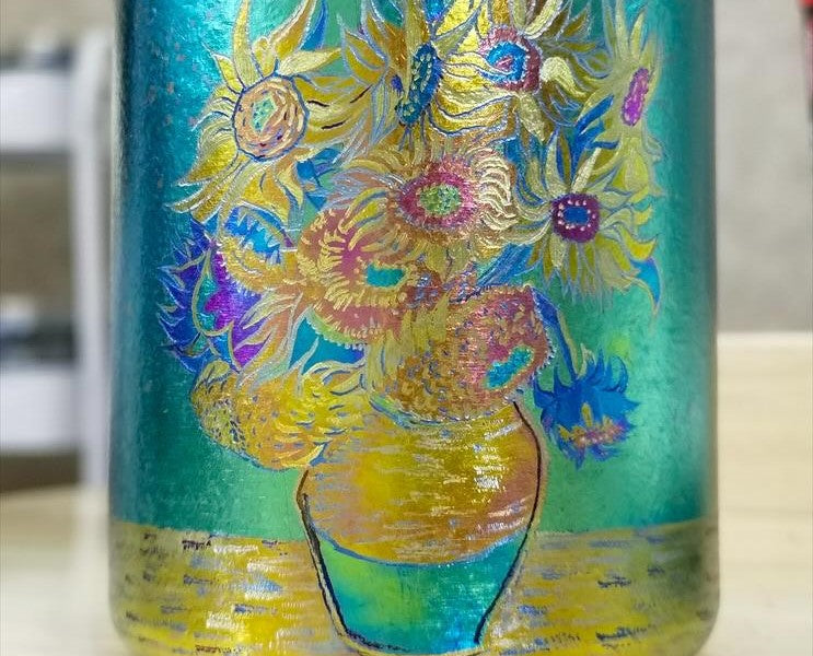 Anodizing titanium mug- Sun Flower, Vincent van Gogh