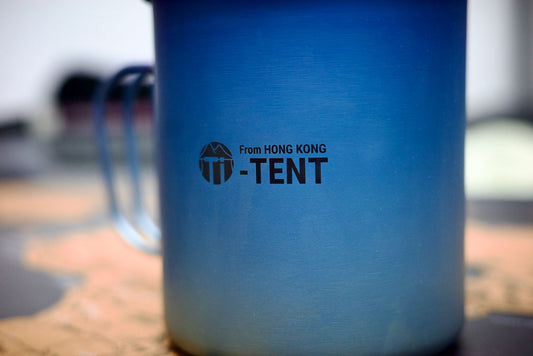 Ti TENT Anodized Titanium Single Mug 420ml -Fading Blue