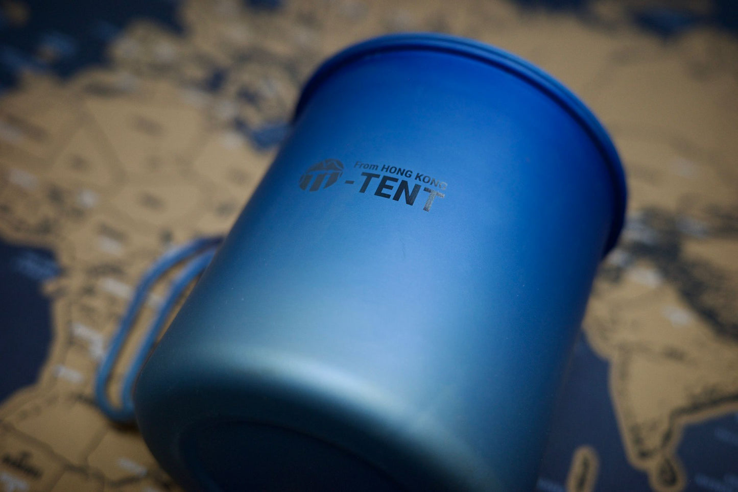 Ti TENT Anodized Titanium Single Mug 420ml -Fading Blue